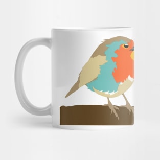 Robin on Branch Original Paper Art Gift for Bird Watchers Mug